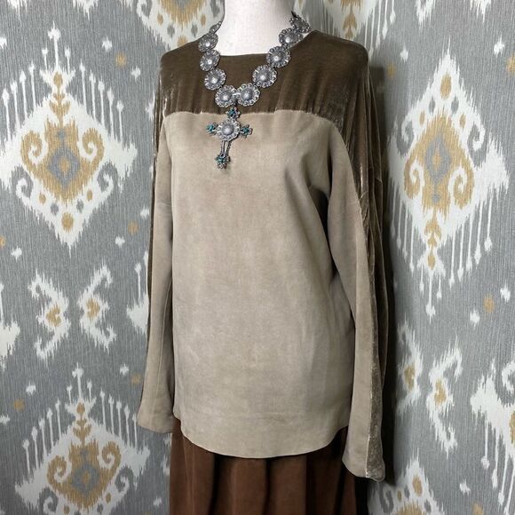 Ralph Lauren Fall 2015 Runway Collection Lamb Suede & Crushed Velvet Blouse - Picture 7 of 16